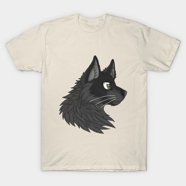 Black Maine Coon T-Shirt by Bamsdrawz